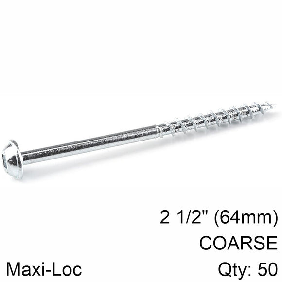 Image of a KREG ZINC POCKET HOLE SCREWS 64MM 2.50' #8 COARSE THREAD MX LOC 50CT