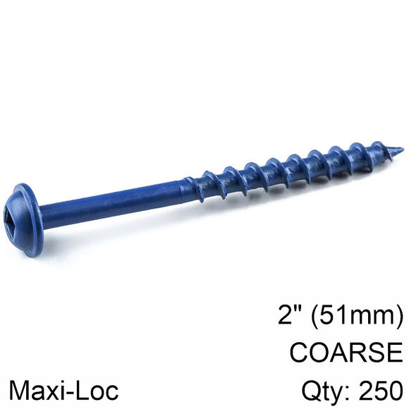 Image of a KREG BLUE KOTE POCKET HOLE SCREWS 51MM 2.00' #8 COARSE THREAD MX LOC 2