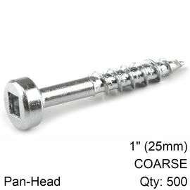 Image of a KREG ZINC POCKET HOLE SCREWS 25MM 1.00' #7 COARSE THREAD PAN HEAD 500C