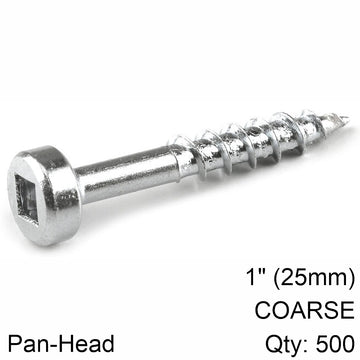 Image of a KREG ZINC POCKET HOLE SCREWS 25MM 1.00' #7 COARSE THREAD PAN HEAD 500C