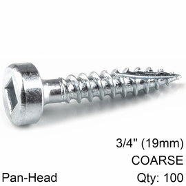 Image of a KREG ZINC POCKET HOLE SCREWS 19MM 0.75' #6 FINE THREAD PAN HEAD 100CT
