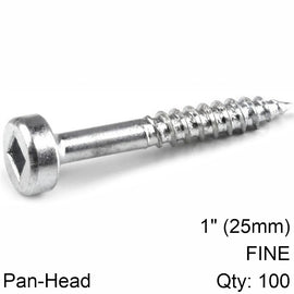 Image of a KREG ZINC POCKET HOLE SCREWS 25MM 1.00' #6 FINE THREAD PAN HEAD 100CT