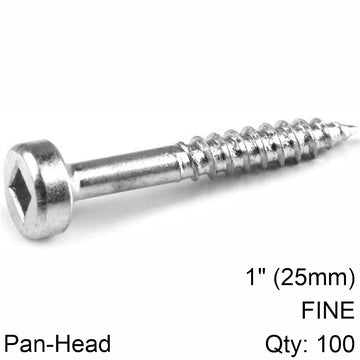 Image of a KREG ZINC POCKET HOLE SCREWS 25MM 1.00' #6 FINE THREAD PAN HEAD 100CT
