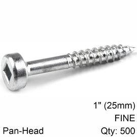 Image of a KREG ZINC POCKET HOLE SCREWS 25MM 1.00' #6 FINE THREAD PAN HEAD 500CT