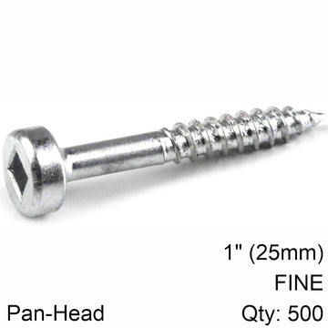 Image of a KREG ZINC POCKET HOLE SCREWS 25MM 1.00' #6 FINE THREAD PAN HEAD 500CT