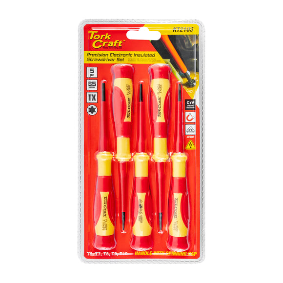 Image of a Tork Craft 5pc Precision Electronic Insulated Screwdriver Set