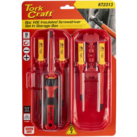 Image of a Tork Craft 8pc Screwdriver Set VDE Insulated with Storage Box