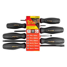 Image of a Tork Craft 6pc Screwdriver Set Black Handle