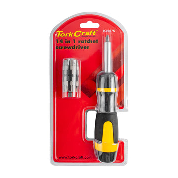 Image of a Tork Craft Ratchet Screwdriver 13 In 1 With Insert Bits