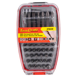 Image of a Tork Craft Screwdriver Bit Set 39pc 25mm 50mm Bits With Quick Release Bit Holder