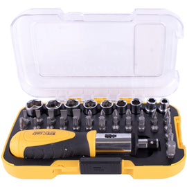 Image of a Tork Craft Screwdriver Ratchet Bit Set 37pc