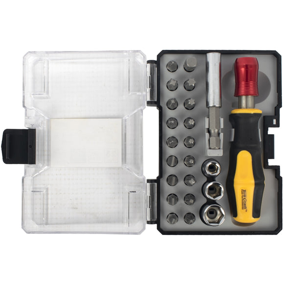Image of a Tork Craft Screwdriver Insert & Socket Bit Set 23pc With Bit Holder