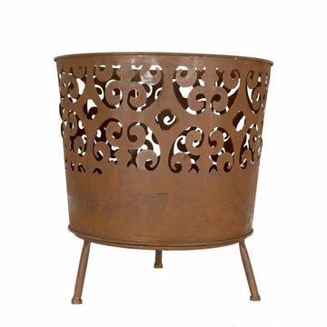 image of La Hacienda Cesta Fire Pit Oxidised Firebasket L 46cm x W 46cm x H 49cm