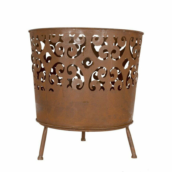 image of La Hacienda Cesta Fire Pit Oxidised Firebasket L 46cm x W 46cm x H 49cm