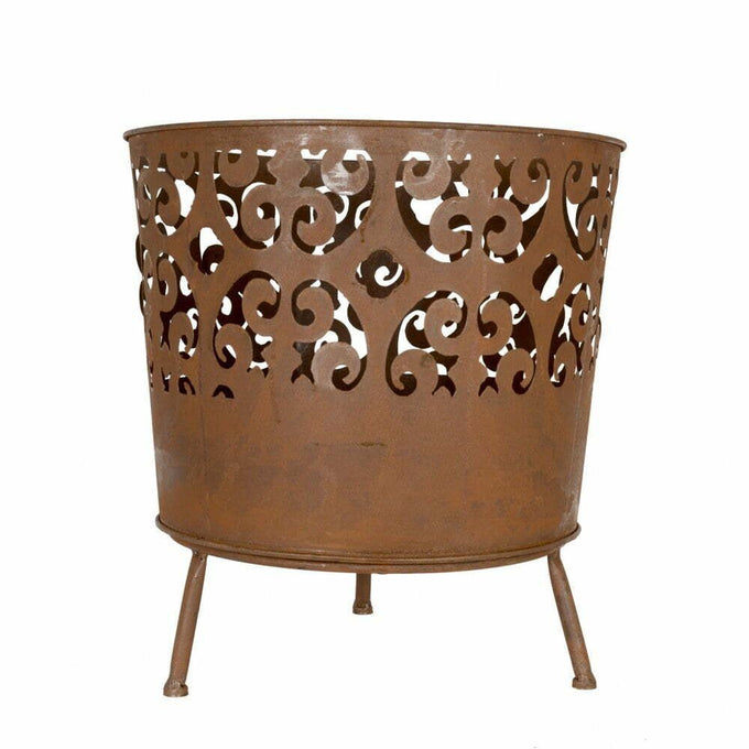 image of La Hacienda Cesta Fire Pit Oxidised Firebasket L 46cm x W 46cm x H 49cm