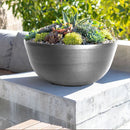 Image of a CASA CALORE Flower Pots and Planters, Ultralight Bowl 4.5kg/Set 3+1 Low Bowl design - Brushed Steel 1