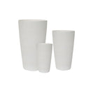 Image of a CASA CALORE Flower Pots and Planters, Ultralight Tall 9.2kg/Set 3 Cylindrical Fluted - Chalk Beige 1
