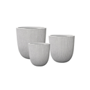 Image of a CASA CALORE Flower Pots and Planters, Ultralight Groove 3.9kg/Set 3 Fluted Groove - Mediterranean Beige 1
