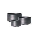 Image of a CASA CALORE Flower Pots and Planters, Ultralight Low 6kg/Set 3 Low Cylinder design - Brushed Steel 1