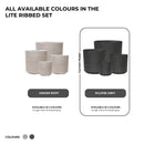 Image of a CASA CALORE Flower Pots and Planters, Ultralight Ribbed 8.6kg/Set 4 Cylindrical Fluted - Eclipse Grey 2