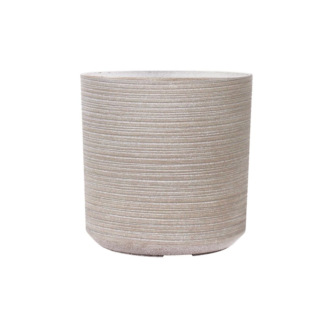 Image of a CASA CALORE Flower Pots and Planters, Ultralight Ribbed 8.6kg/Set 4 Cylindrical Fluted - Ginger Root 1
