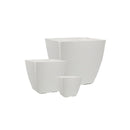 Image of a CASA CALORE Flower Pots and Planters, Ultralight Square 8.3kg/Set 3 Fluted Square - Chalk Beige 1