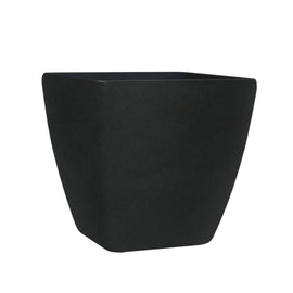 Image of a CASA CALORE Flower Pots and Planters, Ultralight Square 8.3kg/Set 3 Fluted Square - Coal Black 1