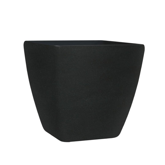 Image of a CASA CALORE Flower Pots and Planters, Ultralight Square 8.3kg/Set 3 Fluted Square - Coal Black 1