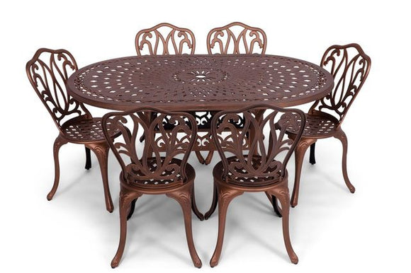 Anray 6 Seater Lisa with 150cm x 96cm Patio Table Set OVAL - Copper