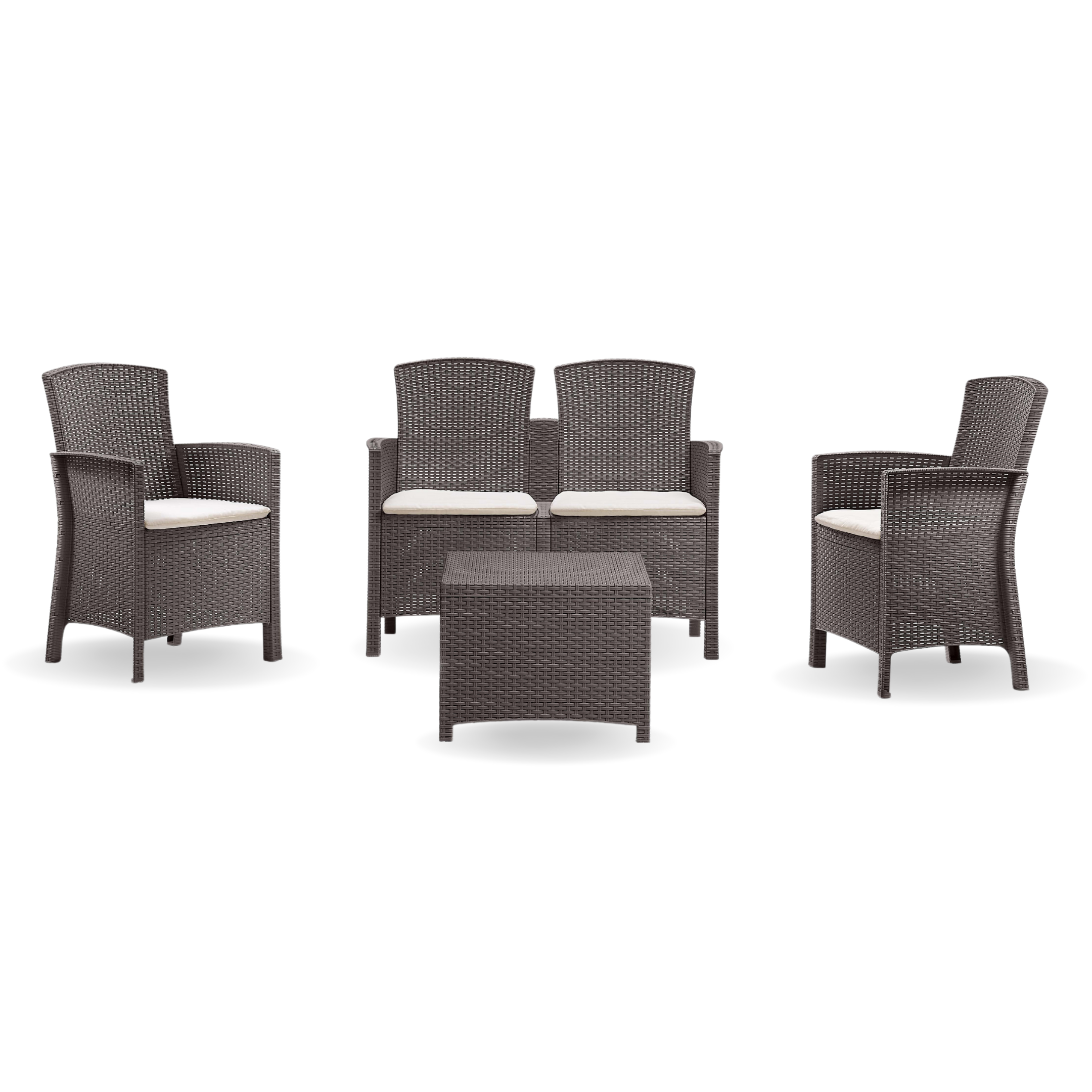 Image of a ECONOFURN Lido 4 Piece Patio Set - Taupe 1