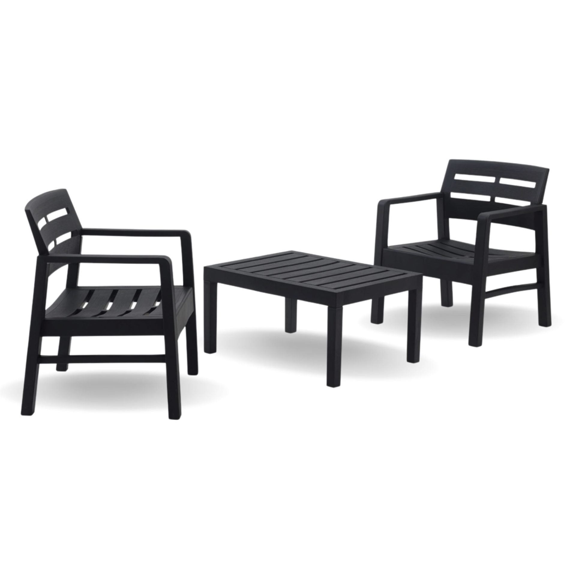 Image of a ECONOFURN Lombok 3 Piece Patio / Balcony Set - Anthracite 1