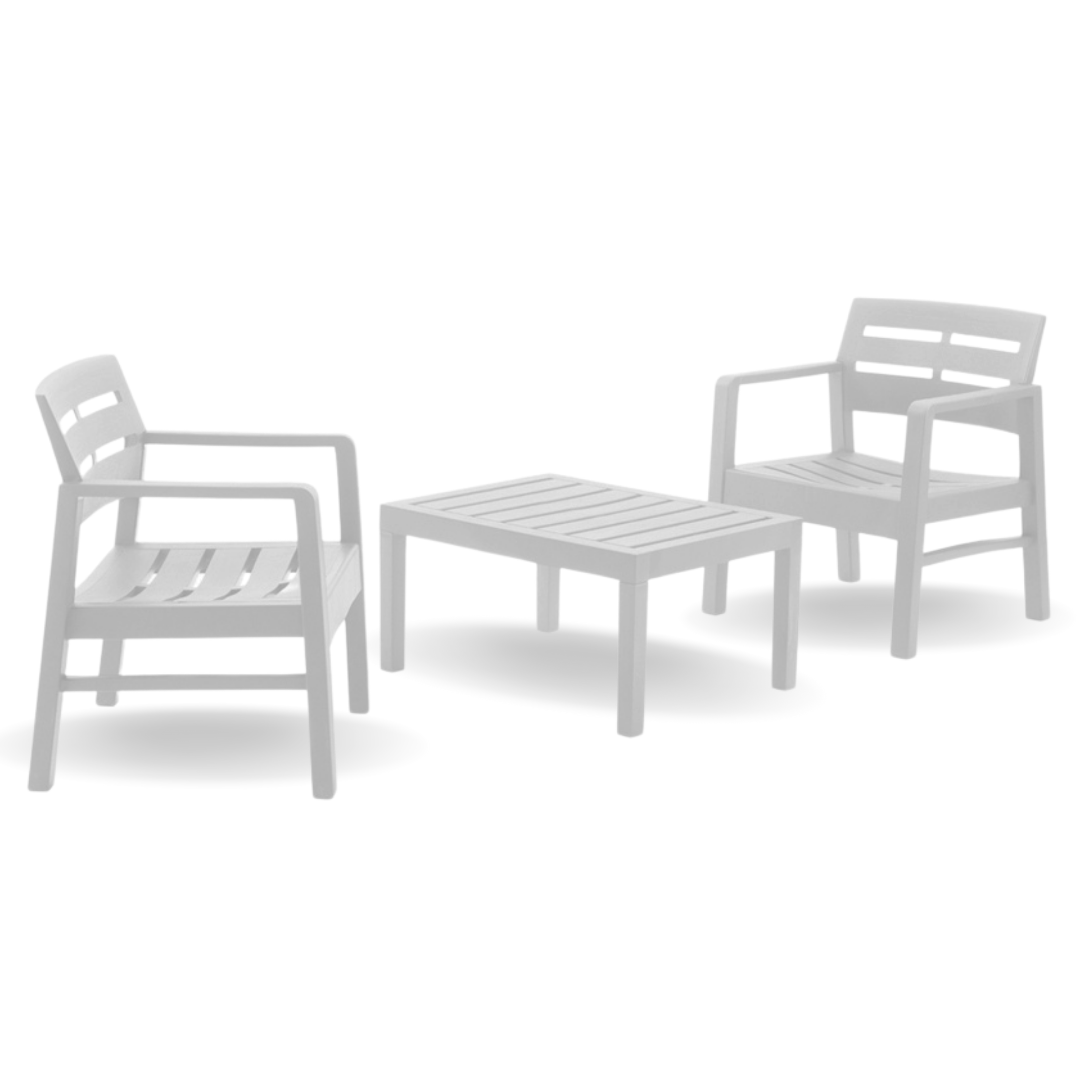 Image of a ECONOFURN Lombok 3 Piece Patio / Balcony Set - White 1