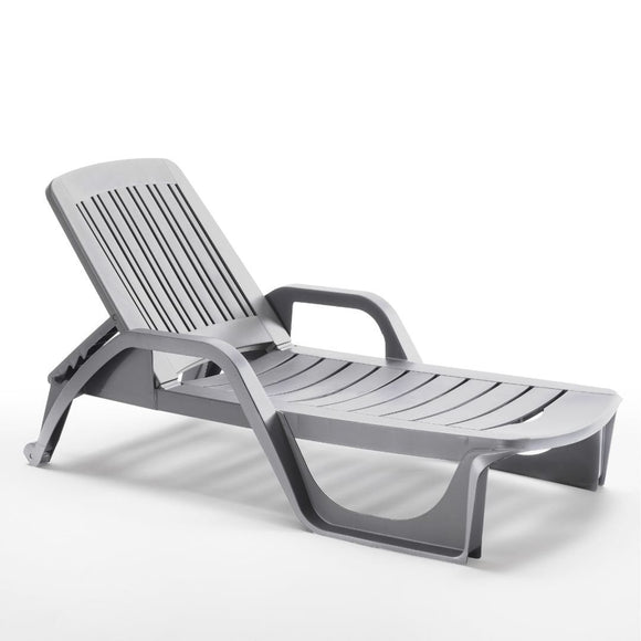 Image of a ECONOFURN Bica Zanzibar Sun/Pool Lounger - Grey 1