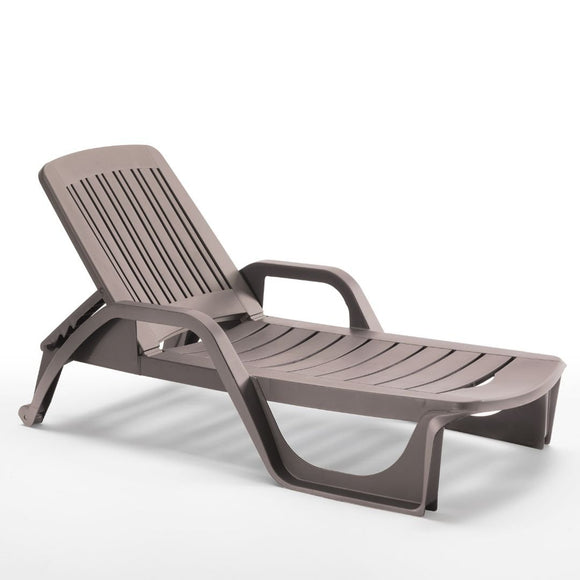 Image of a ECONOFURN Bica Zanzibar Sun/Pool Lounger - Taupe 1