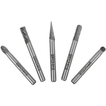 Image of a Tork Craft Rotary Burr Set 5 Piece Asstd 6mm Diameter Tungsten