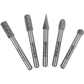 Image of a Tork Craft Rotary Burr Set 5 Piece Asstd 8mm Diameter Tungsten