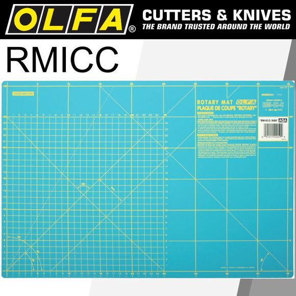 Image of a Olfa Mat Rotary 450 X 300mm Metric & Inch Double Sided Blue