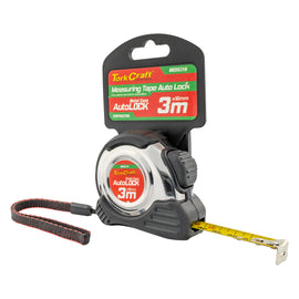 Image of a Tork Craft Measuring Tape Self Lock 3m X 16mm S/s & Rubber Casing Matt Finish