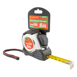 Image of a Tork Craft Measuring Tape Self Lock 5m X 19mm S/s & Rubber Casing Matt Finish