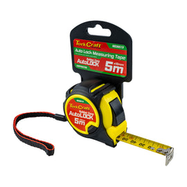 Image of a Tork Craft Measuring Tape Autolock 5m X 19mm Rubber Casing Matt Finish