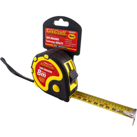 Image of a Tork Craft Measuring Tape Autolock 8m X 25mm Rubber Casing Matt Finish