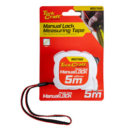 Image of a Tork Craft Measuring Tape M/lock 5m X 25mm Plastic Casing
