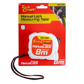 Image of a Tork Craft Measuring Tape M/lock 8m X 25mm Plastic Casing