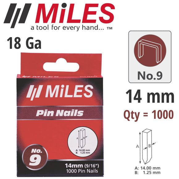Image of a GALV HEADLESS PIN 18G 14MM X 1000PCS MILES NO9