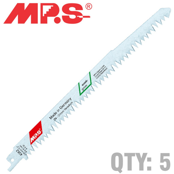 Image of a SABRE SAW BLADE 230MM 5TPI 5/PACK WOOD CUTTING FAST CUT