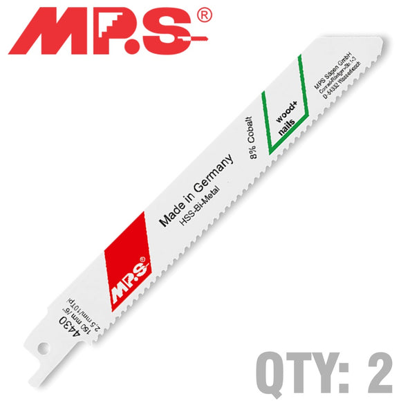 Image of a SABRE SAW BLADE 10TPI 150 X 130MM METAL 2/PK