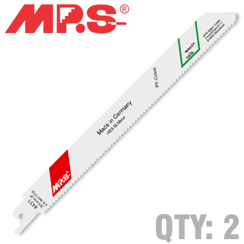Image of a SABRE SAW BLADE 10TPI 200 X 180MM METAL 2/PK