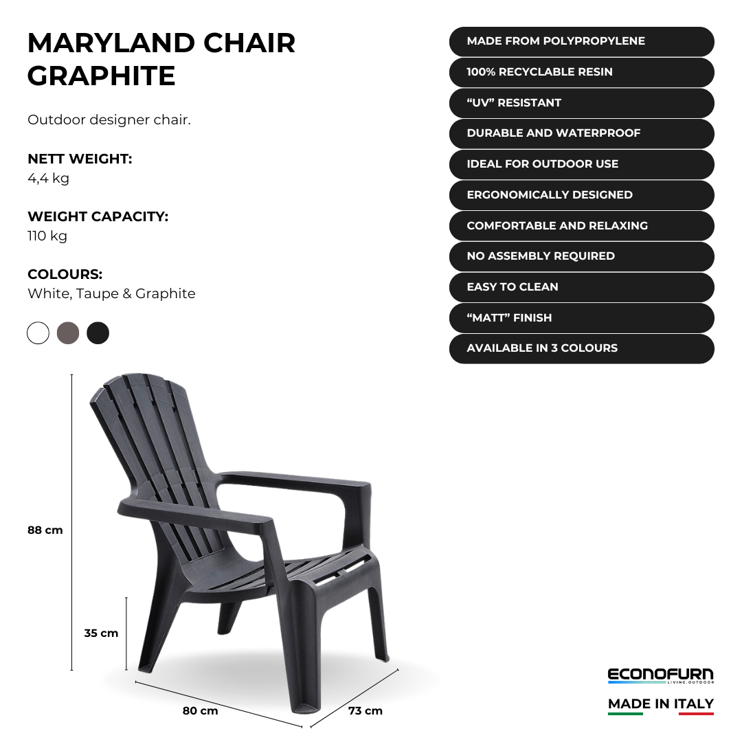 Image of a ECONOFURN Maryland Patio Armchair - Graphite 2