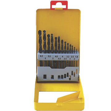 Image of a Tork Craft Drill Bit Set 13pce Roll Forged Metal Case