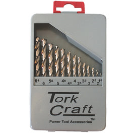 Image of a Tork Craft Drill Bit Set 13pce HSS Ground Bright Finish